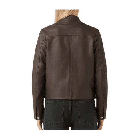 Aisha Café Racer Leather Jacket for Women
